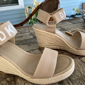 DKNY Beige Wedge Sandals